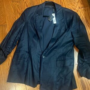 Ellie Tahari black linen blend blazer